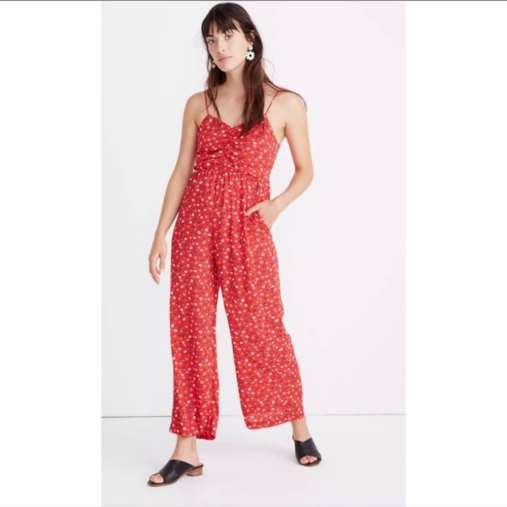 Madewell red floral print jumper
